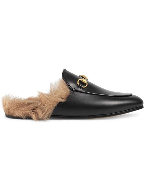 gucci leather princetown horsebit mules|Gucci princetown mules with fur.